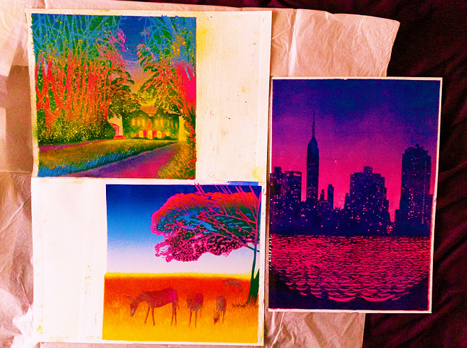 Recent linocut prints